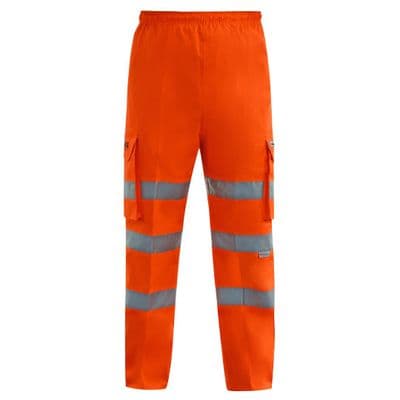 Harkie Hi-Vis Waterproof Trousers, Orange