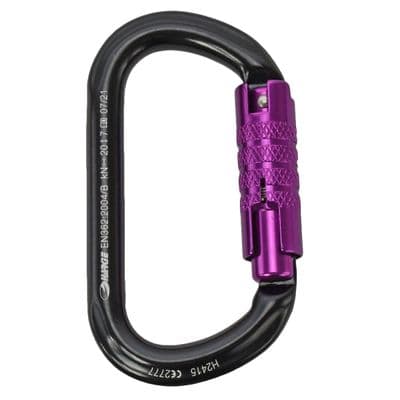Harkie Triple Locking Oval Carabiner, Purple