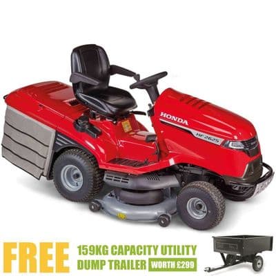 Honda HF 2625 HTE 122cm Rear Collect Lawn Tractor + FREE TRAILER
