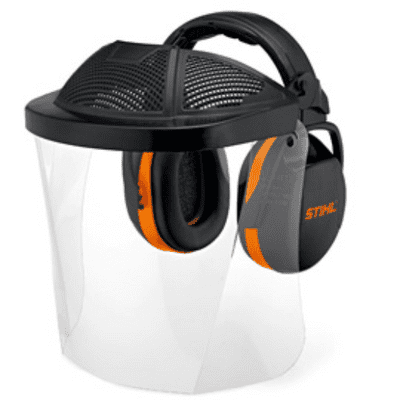Stihl Polycarbonate visor - with ear defenders  Double headband and ear defenders