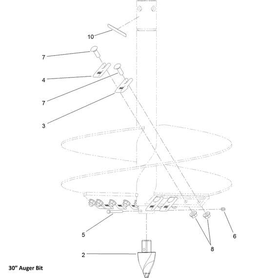 Toro Dingo Utility Loader Auger Bit/Extension for Auger Power Head