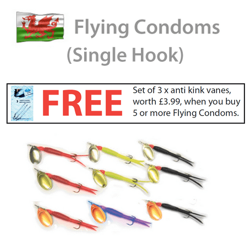 Flying Condoms (Single Hooks) - FREE Anti-Kink Veins with every 5 purchased!