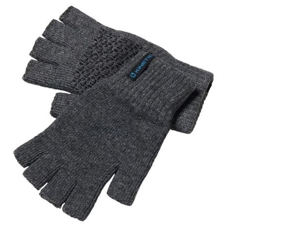 Kinetic Wool Half Finger Gloves - Gray