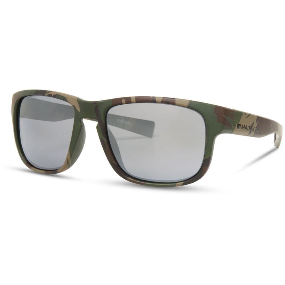 Madison Signal Camo Sunglasses- 3 Polarised Lens Pack-Silver Mirror/Bronze Mirror/Yellow