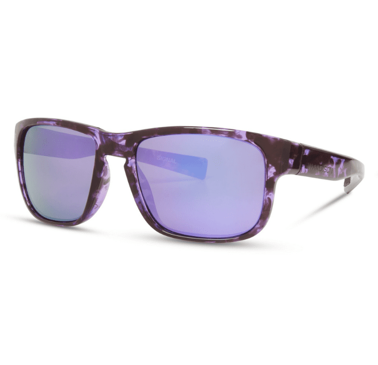 Madison Signal Crystal Tortoise Shell Sunglasses - Purple Mirror Lens