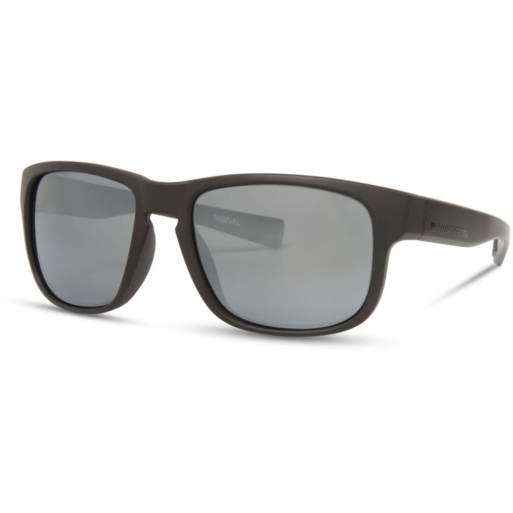 Madison Signal Matt Black Sunglasses - 3 Polarised Lens Pack-Silver Mirror/Bronze/Yellow