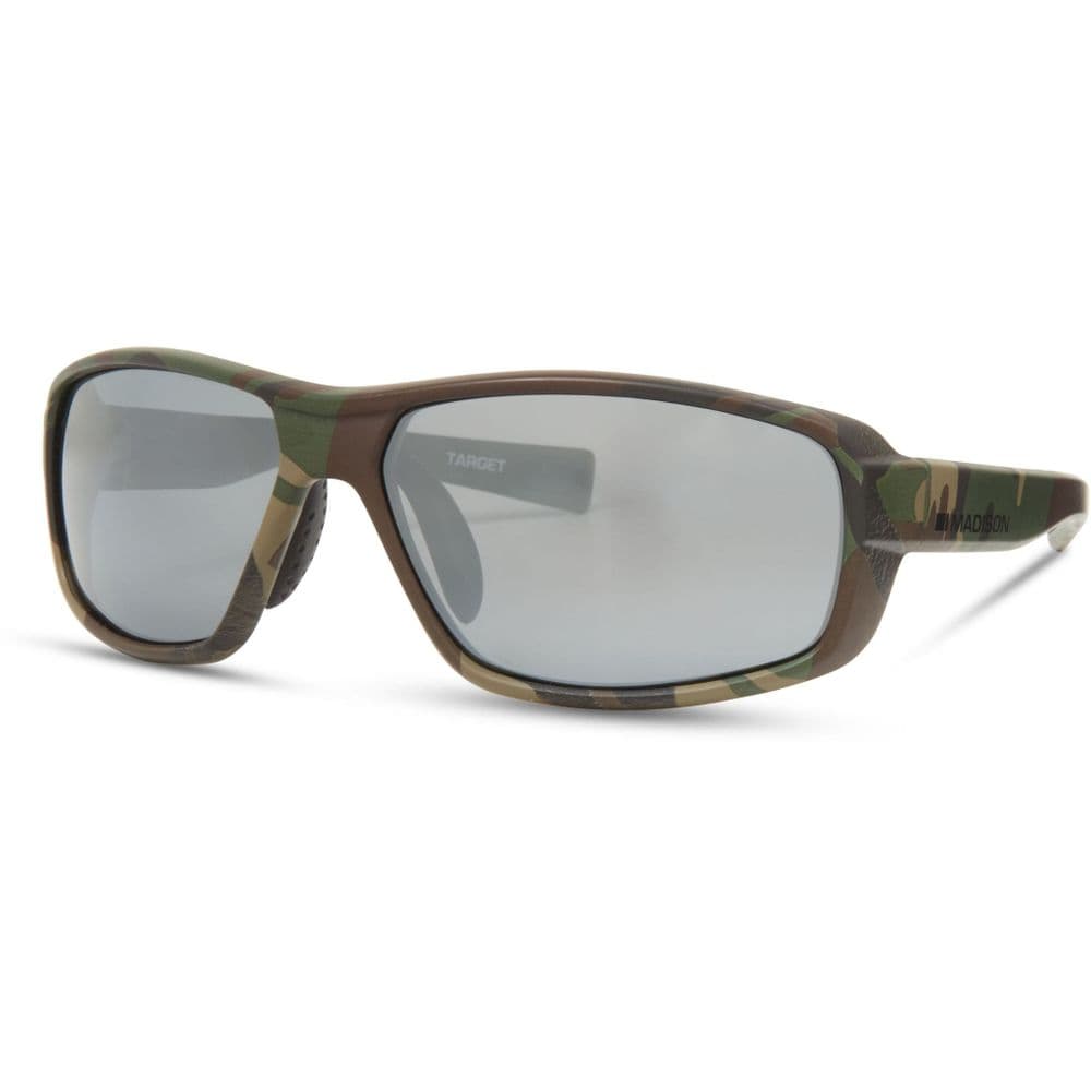 Madison Target Camo Sunglasses - 3 Polarised Lens Pack - Silver Mirror / Bronze / Yellow