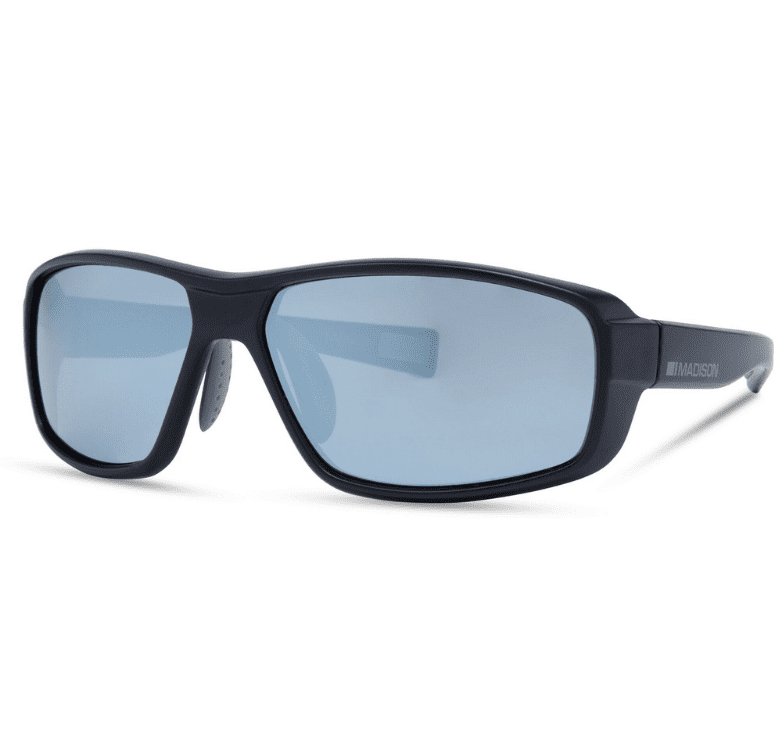 Madison Target Matt Black Sunglasses - Silver Mirror Lens