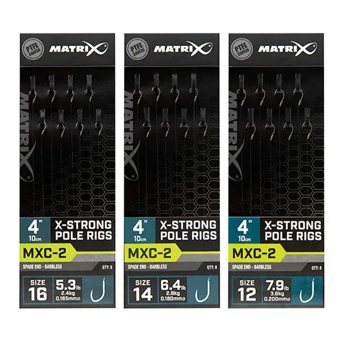 Matrix MXC-2 X-Strong 4" Barbless Pole Fishing Rigs