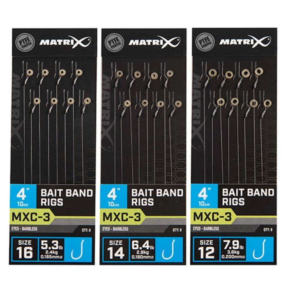 Matrix MXC-3 4" Barbless Bait Band Rigs