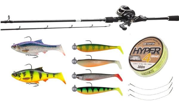Ozor Bait Casting Rod, Reel, Line and Lures Combo HEAVY (6ft 6'' 10-80g)