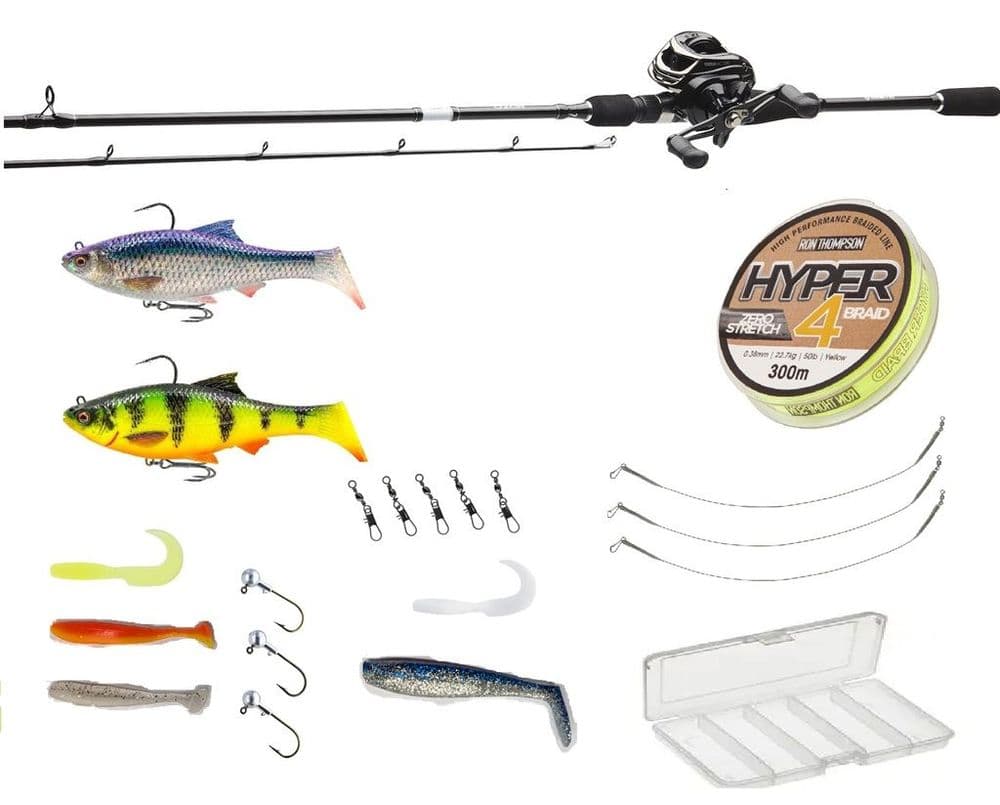 Ozor Bait Casting  Rod, Reel, Line & Lures Combo MEDIUM (6ft 6'' 10-40g)