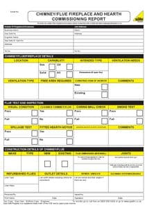 Chimney/Flue, Fireplace and Hearth Commissioning Pad