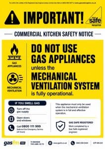 Commercial Catering Ventilation Advice Notice