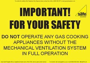 Commercial Catering Ventilation Advice Notice