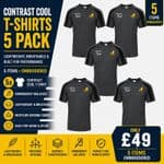 Embroidered Contrast Cool T Shirt 5 Pack