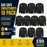 Embroidered Gas Safe Sweatshirts 10 Pack