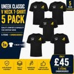 Embroidered Gas Safe Uneek Classic V Neck T-Shirt 5 Pack