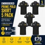 Embroidered Prime Polo Shirt 5 Pack