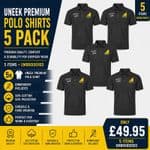 Embroidered Uneek Polo Shirts  (5 Pack)