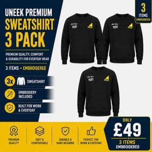 Embroidered Uneek Sweatshirt 3 Pack