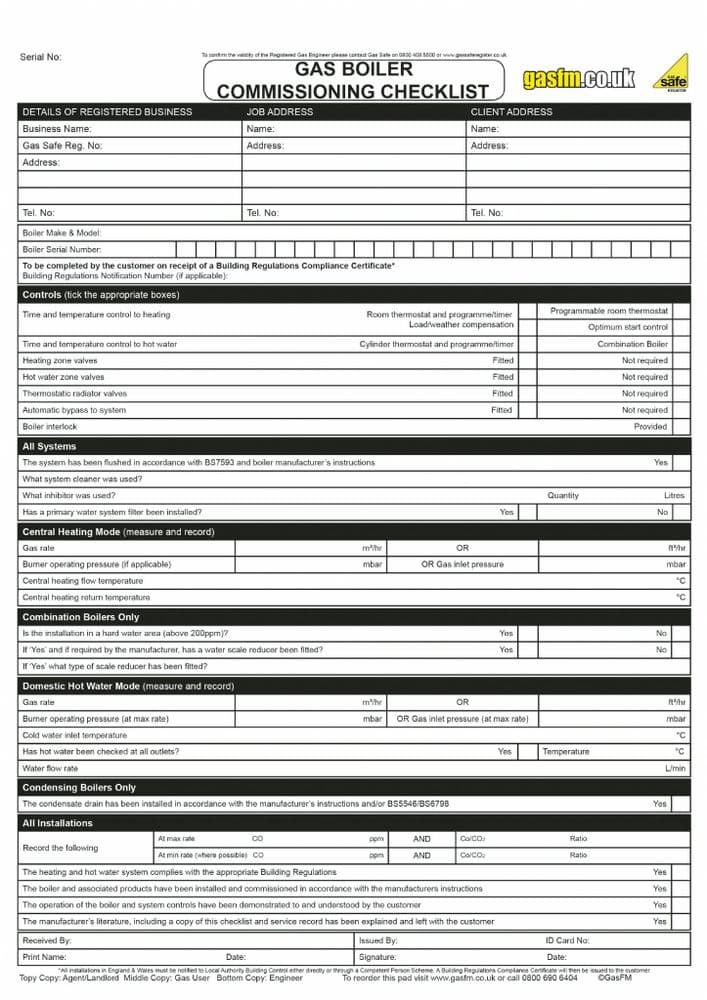 Gas Safety Domestic Boiler In Commercial Premises Gas Safe® Plant