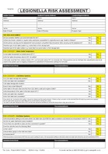 Legionella Risk Assessment Pad