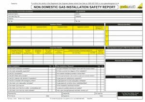 Non Domestic Gas Installation Safety Report Pad