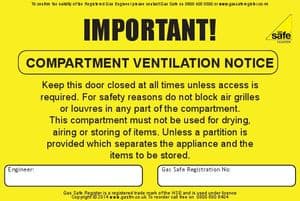 Pack of Compartment Ventilation Labels