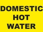 Pack of DOMESTIC HOT WATER Pipe Identification Labels