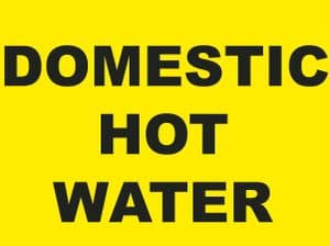 Pack of DOMESTIC HOT WATER Pipe Identification Labels