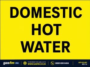 Pack of DOMESTIC HOT WATER Pipe Identification Labels