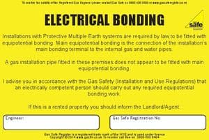 Pack of Electrical Bonding Labels