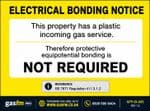 Pack of Electrical Bonding Notice – Plastic Incoming Gas Service (BS 7671)