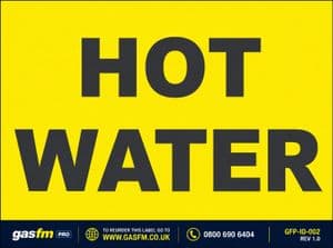 Pack of HOT WATER Pipe Identification Labels