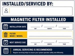 Pack of  Magnetic Filter Installed / Serviced Label  Labels