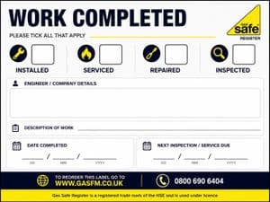 Pack of Work Completed Labels