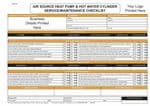 Personalised Air Source Heat Pump Service/Maintenance Checklist