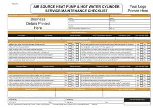 Personalised Air Source Heat Pump Service/Maintenance Checklist