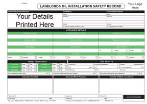 Personalised Landlords Oil Installation Safety Record