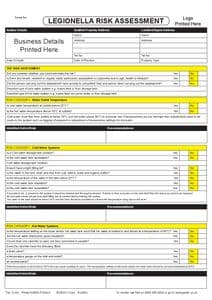Personalised Legionella Risk Assessment Pad