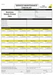 Personalised Service Maintenance Checklist