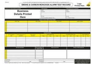 Personalised Smoke & Carbon Monoxide Alarm Test Record