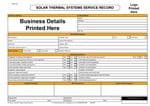 Personalised Solar Thermal Systems Service Record