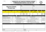 Personalised Unvented Hot Water Storage Vessel Commissioning/Inspection Record