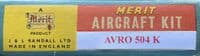 1:48 MERIT AVRO 504K (4745)