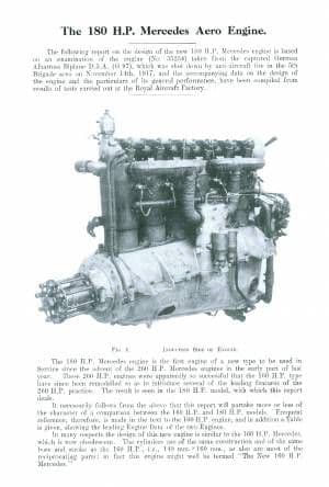 REPORT ON THE 180-HP MERCEDES AERO ENGINE