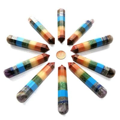 7 Chakra Massage Wand for Crystal Healing, Reiki and Reflexology (90mm)