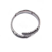 Adjustable Feather Sterling Silver Finger Ring Band (R006)