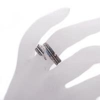Adjustable Feather Sterling Silver Finger Ring Band (R006)